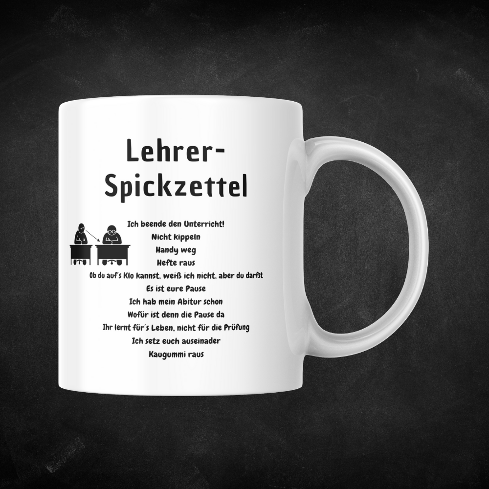Tasse "Lehrer-Spickzettel 1"