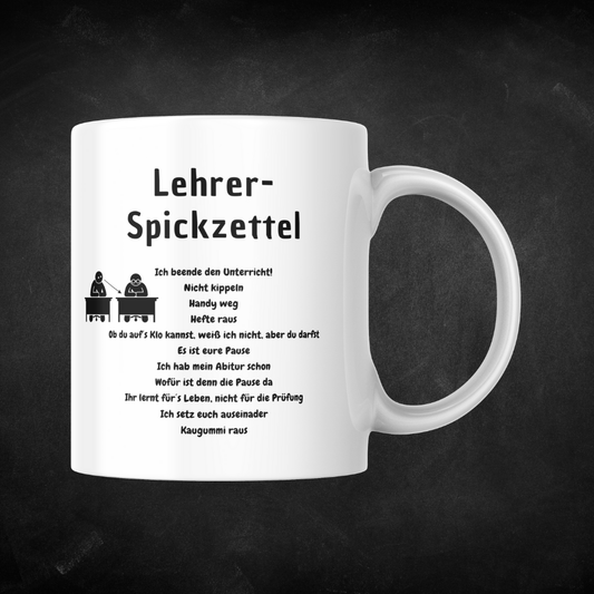 Tasse "Lehrer-Spickzettel 1"